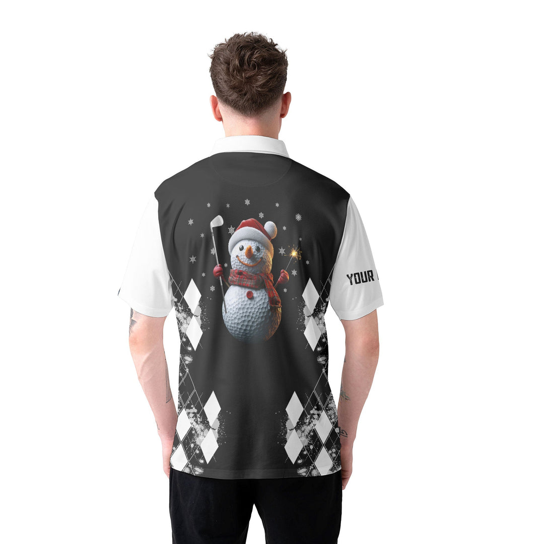 Mirla | Personligt Jul-Snögubbe Golfare Herr Polo-Shirt-Eva Jonsson