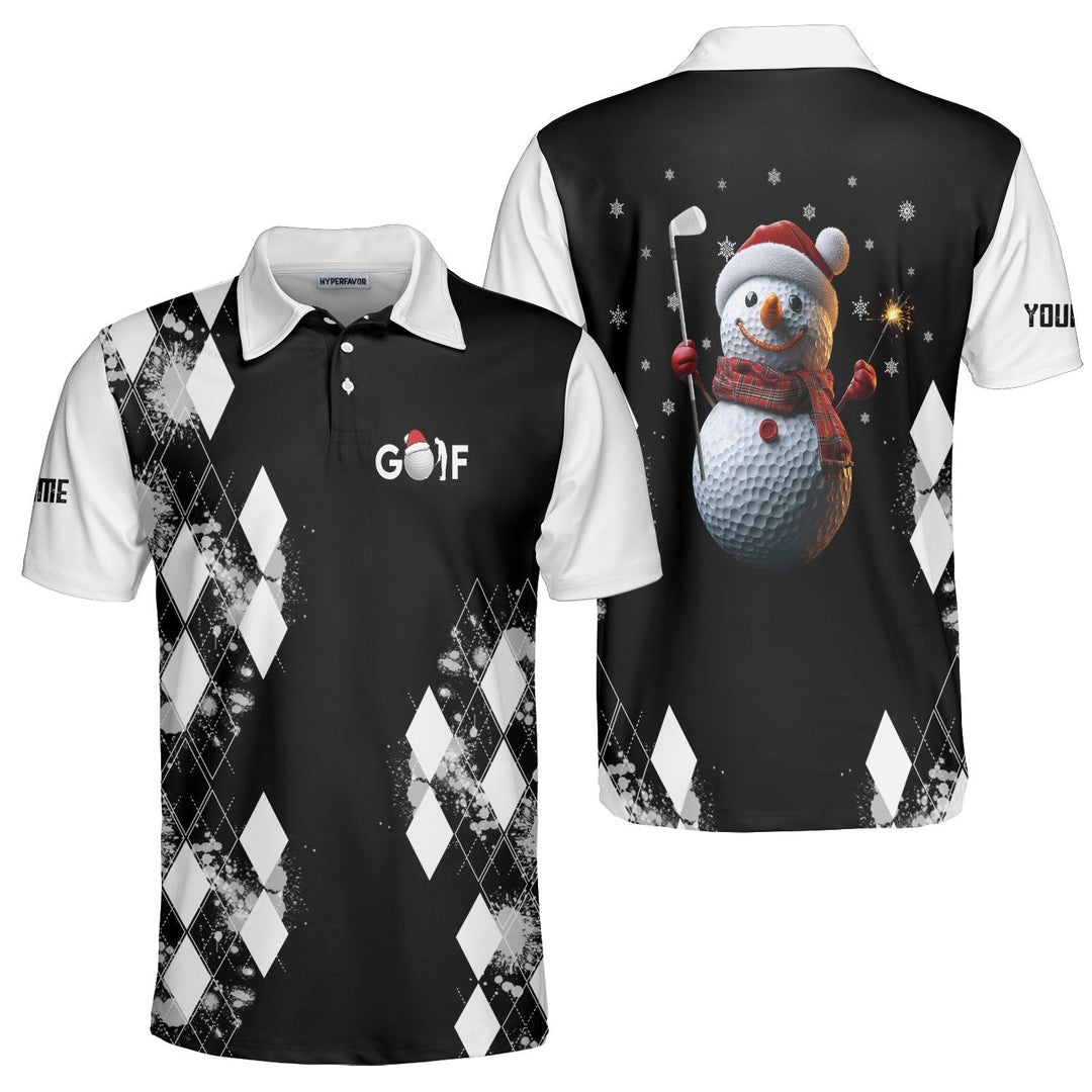 Mirla | Personligt Jul-Snögubbe Golfare Herr Polo-Shirt-Eva Jonsson