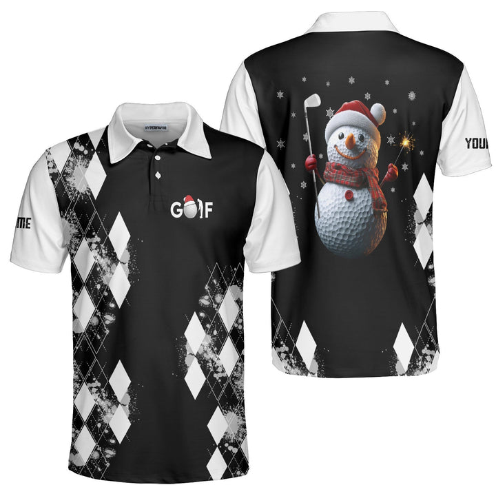 Mirla | Personligt Jul-Snögubbe Golfare Herr Polo-Shirt-Eva Jonsson