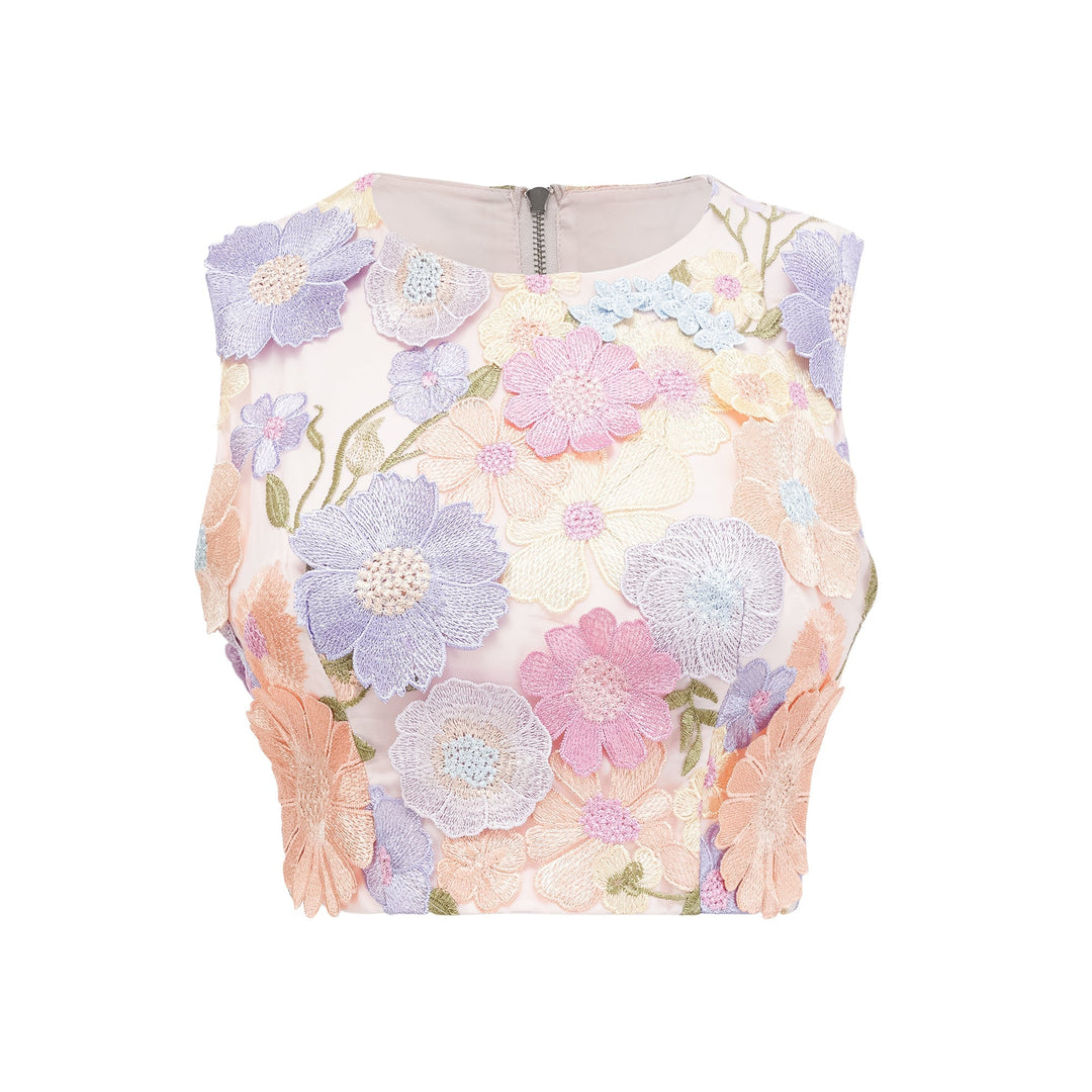 Mirla | Petal Broderad Top & Kjol Matchande Set-Eva Jonsson