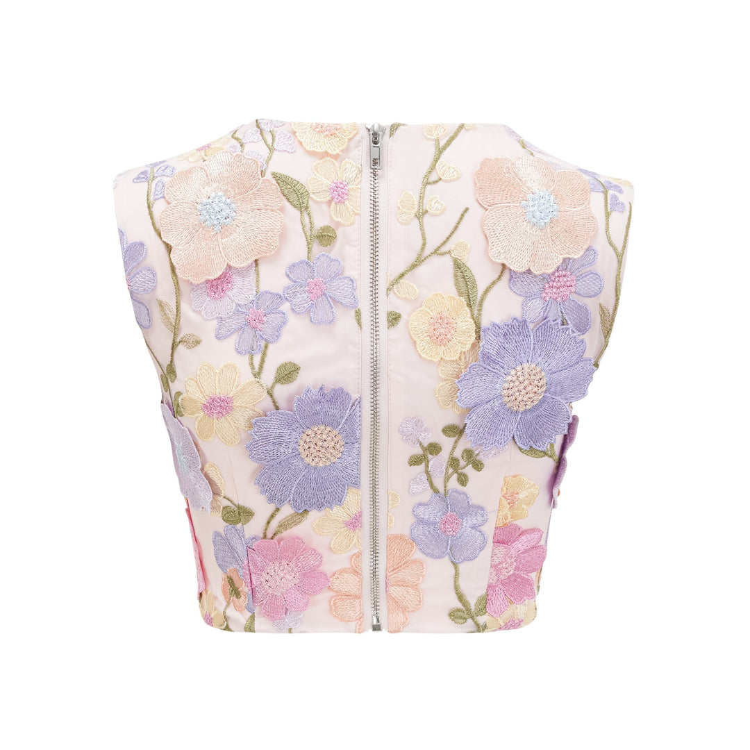Mirla | Petal Broderad Top & Kjol Matchande Set-Eva Jonsson