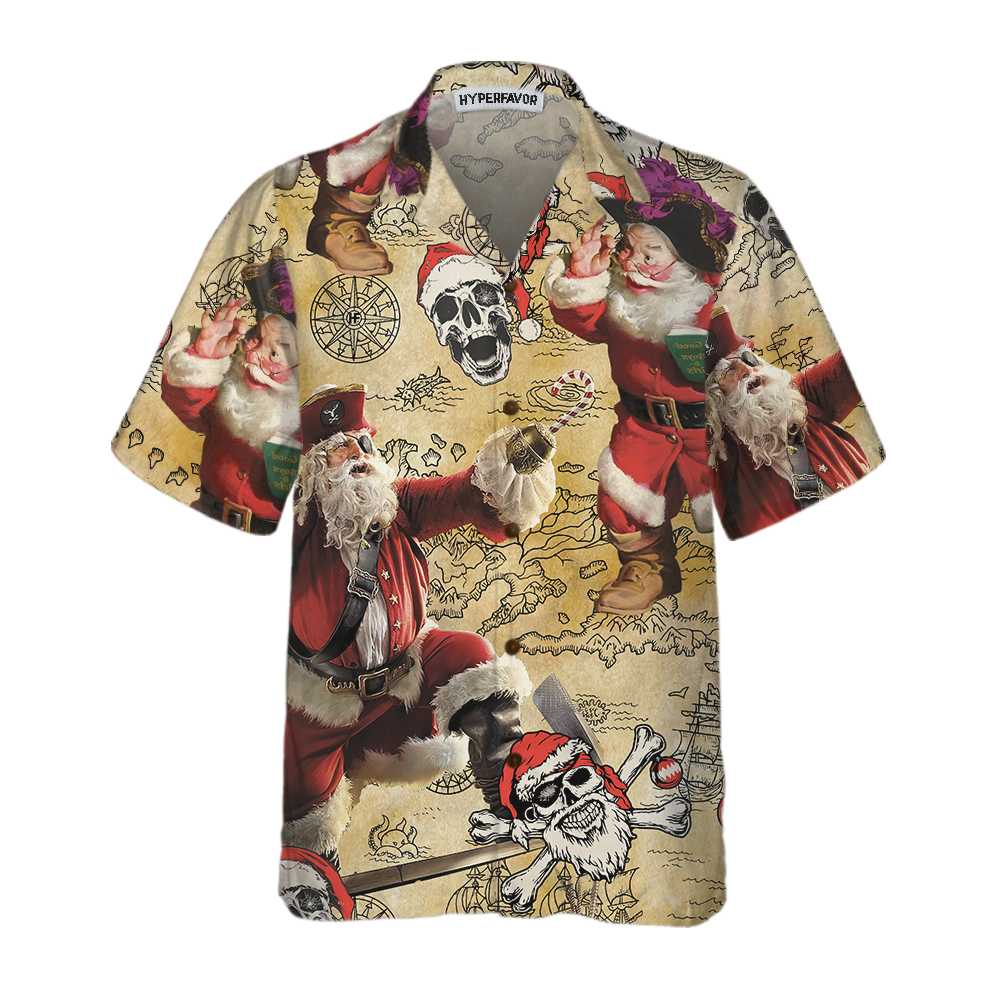 Mirla | Pirate Christmas Santa Hawaii Skjorta Rolig Santa Skjorta För Män Bästa Gåvan För Jul-Eva Jonsson