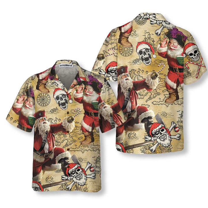 Mirla | Pirate Christmas Santa Hawaii Skjorta Rolig Santa Skjorta För Män Bästa Gåvan För Jul-Eva Jonsson