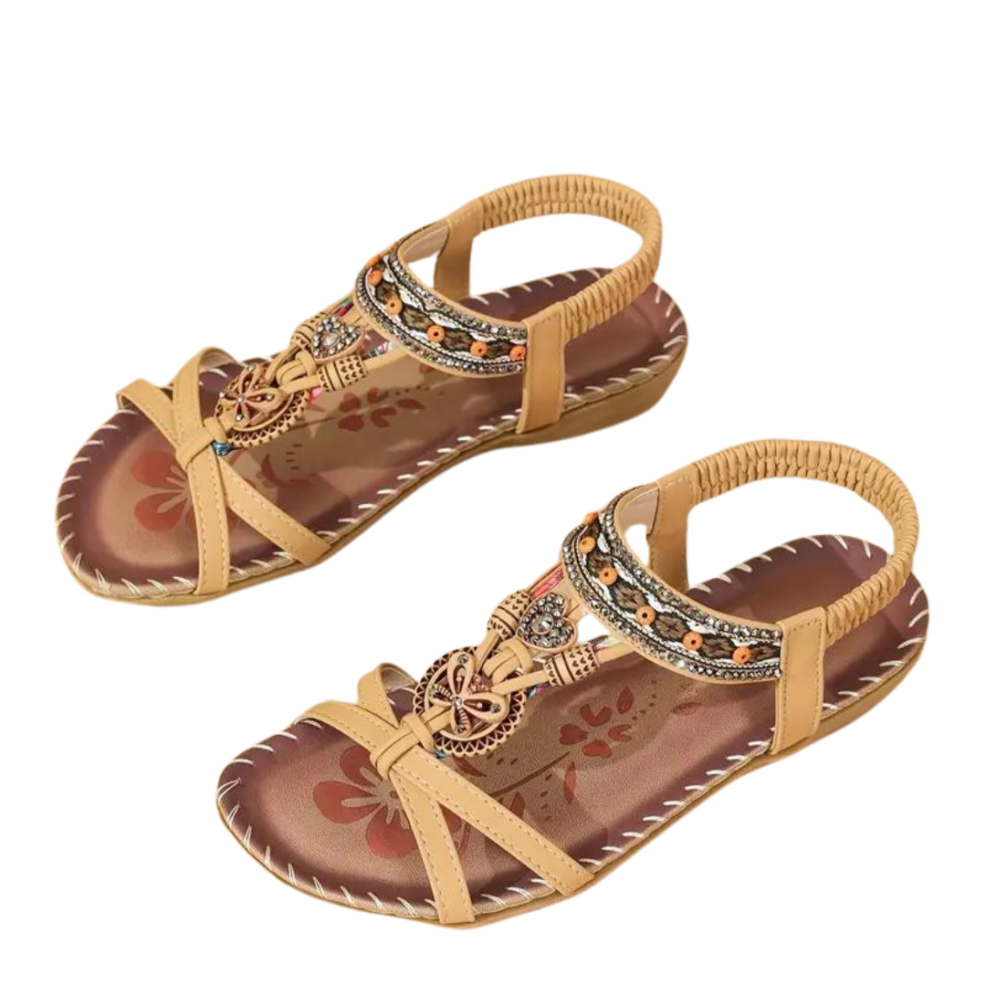 Mirla | Platta Sandaler - Boho - Strass Fjäril-Eva Jonsson