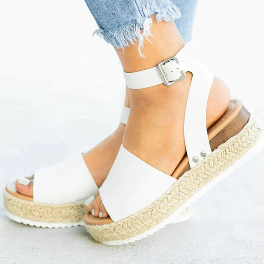 Mirla | Plattform Sandaler Espadrille-sula Justerbar vristrem Tårem-Eva Jonsson