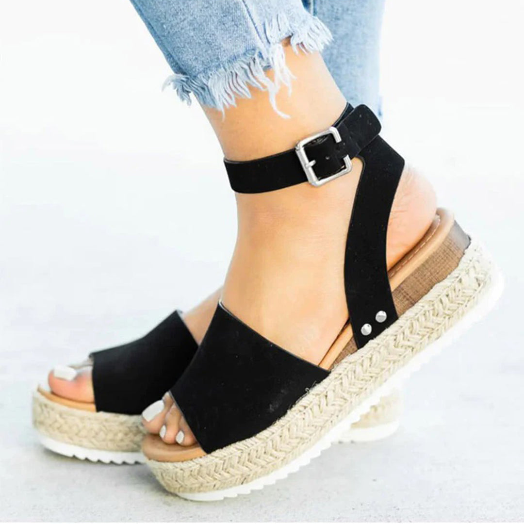 Mirla | Plattform Sandaler Espadrille-sula Justerbar vristrem Tårem-Eva Jonsson