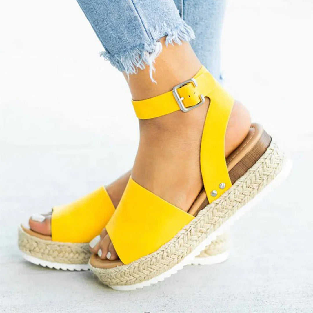 Mirla | Plattform Sandaler Espadrille-sula Justerbar vristrem Tårem-Eva Jonsson