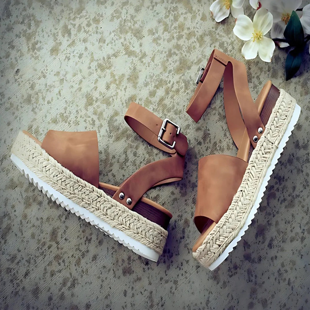 Mirla | Plattform Sandaler Espadrille-sula Justerbar vristrem Tårem-Eva Jonsson