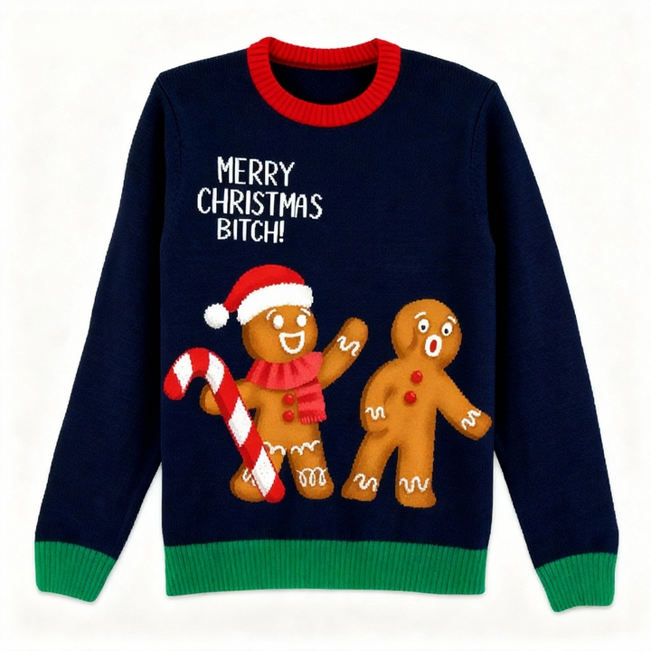 Mirla | Playful Cartoon-Print Holiday Sweater - Consciously Festive Feature-Eva Jonsson