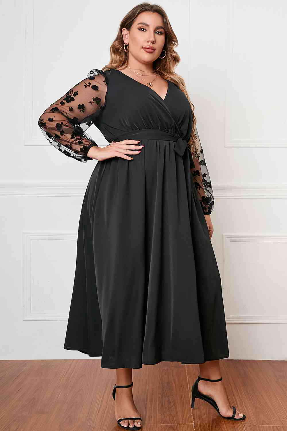 Mirla | Plus Size Omkragsbandat Klänning-Eva Jonsson