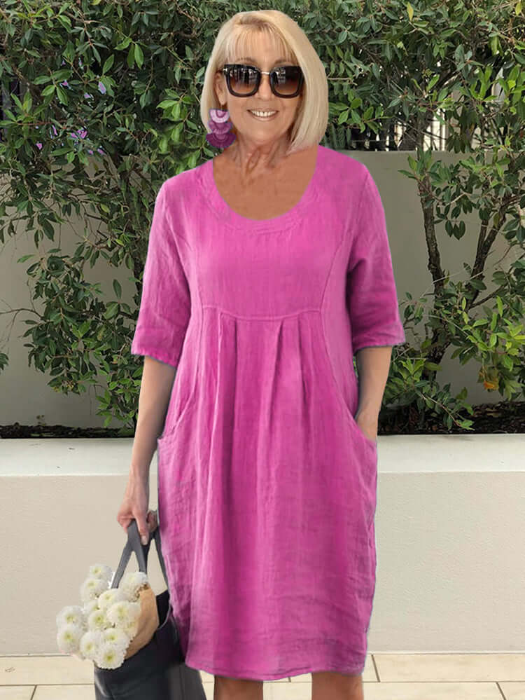 Mirla | Pocket Strand Tunika Klänning Större Storlek-Eva Jonsson