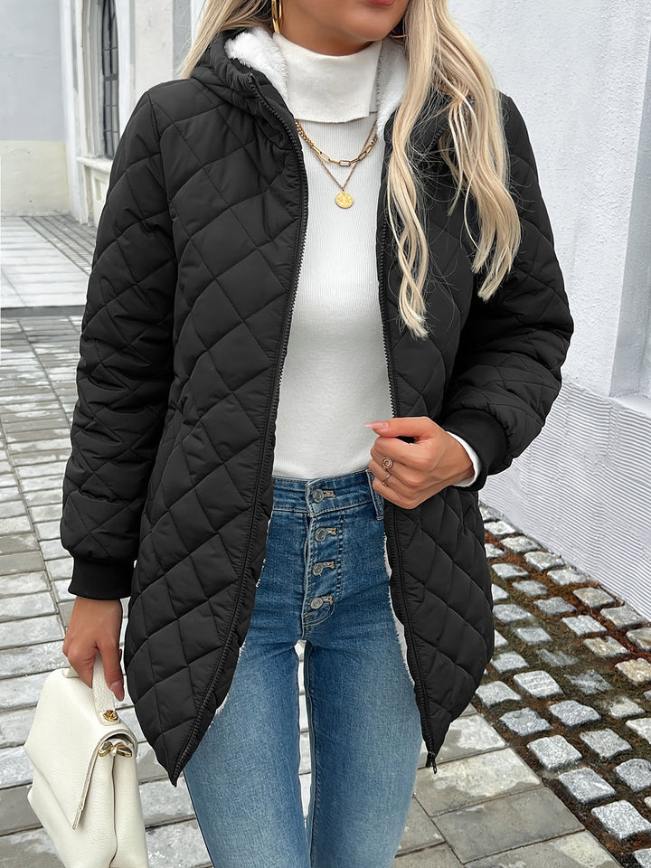 Mirla | Polstrad Puffy-jacka med dragkedja och konstfårskinnfoder-Eva Jonsson