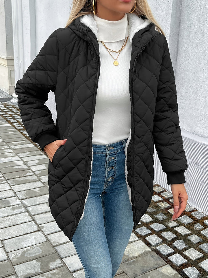 Mirla | Polstrad Puffy-jacka med dragkedja och konstfårskinnfoder-Eva Jonsson