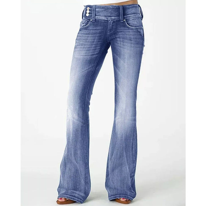 Mirla | Populär vintageskärning sidoknapp hög midje skinny jeans-Eva Jonsson
