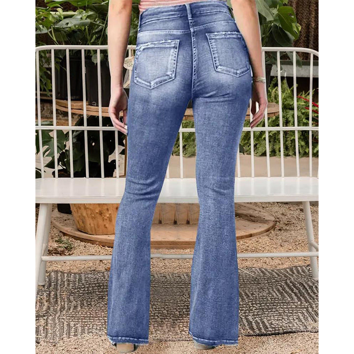 Mirla | Populär vintageskärning sidoknapp hög midje skinny jeans-Eva Jonsson