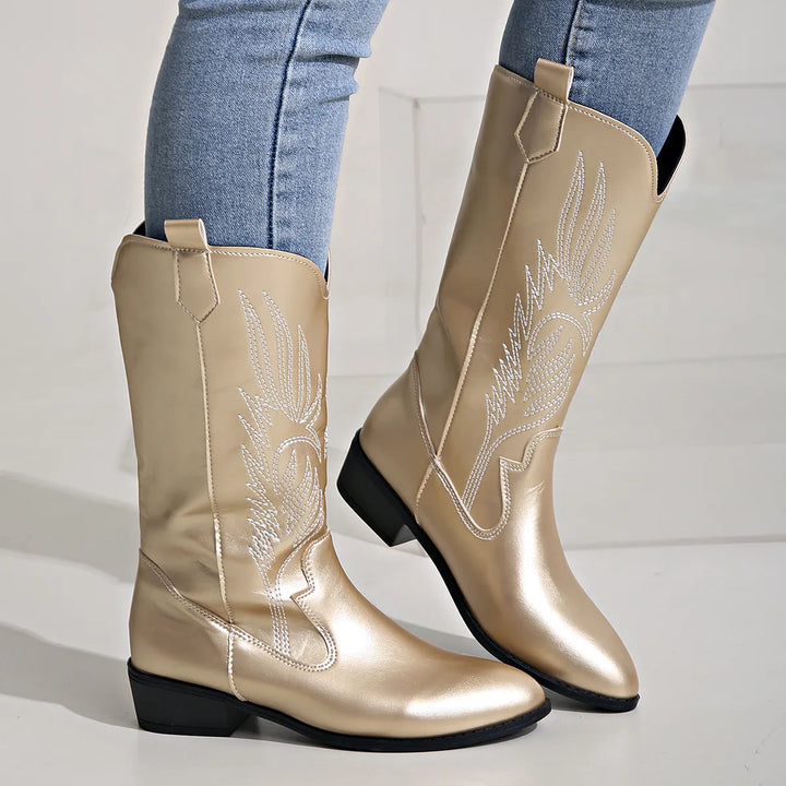 Mirla | Pu-läder-cowboystövlar med mjukt foder-Eva Jonsson