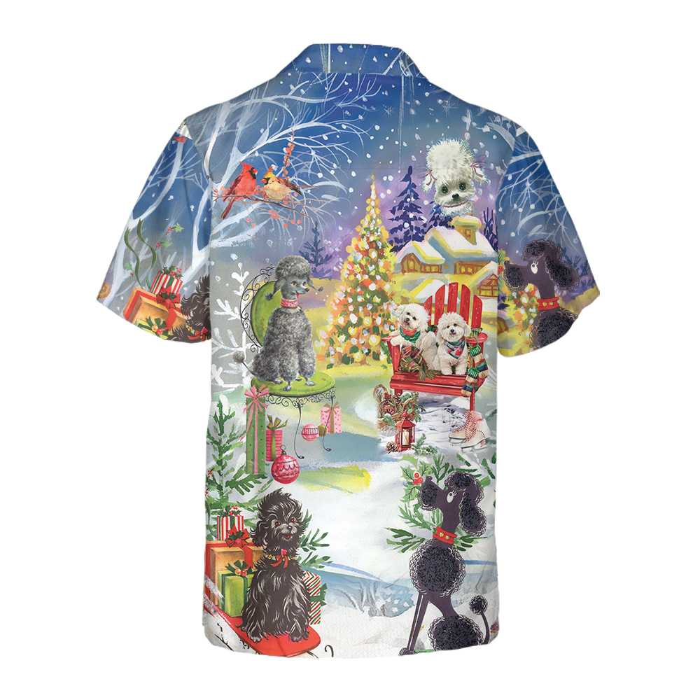 Mirla | Pudel Genom Snön Hawaii Shirt Rolig Julskjorta För Män & Kvinnor Bästa Julklappen-Eva Jonsson