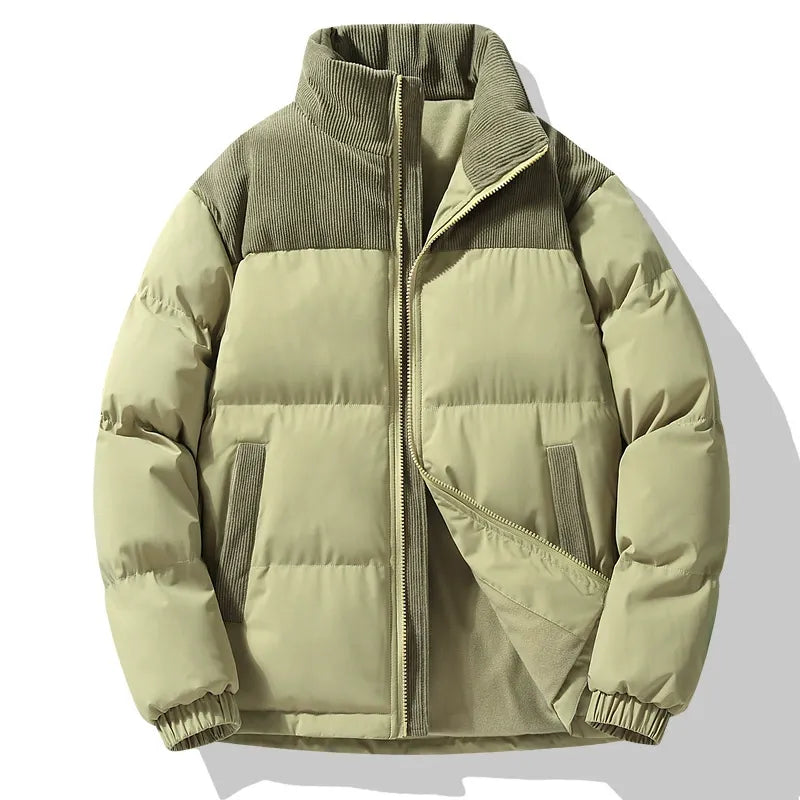 Mirla | Pufferjacka Oversized Fit Kviltat Design Cordkrage Dragkedja-Eva Jonsson