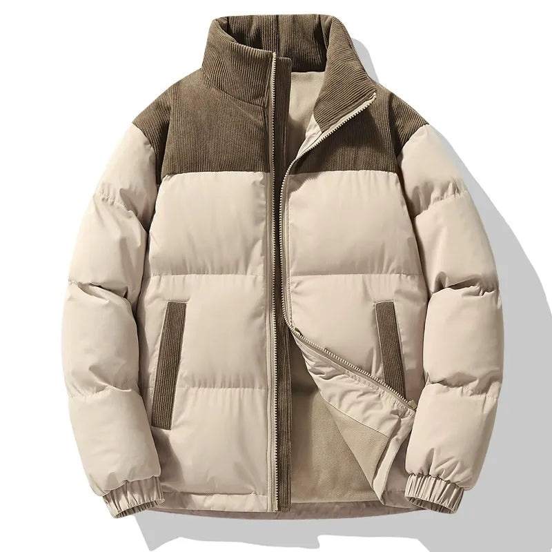 Mirla | Pufferjacka Oversized Fit Kviltat Design Cordkrage Dragkedja-Eva Jonsson