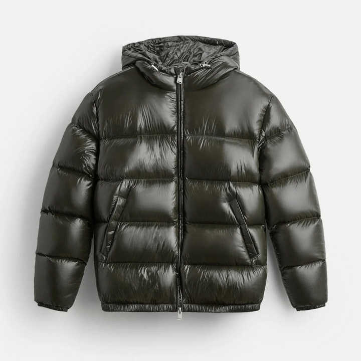 Mirla | Pufferjacka Polstret Oversized Passform med Huva Midjelängd-Eva Jonsson