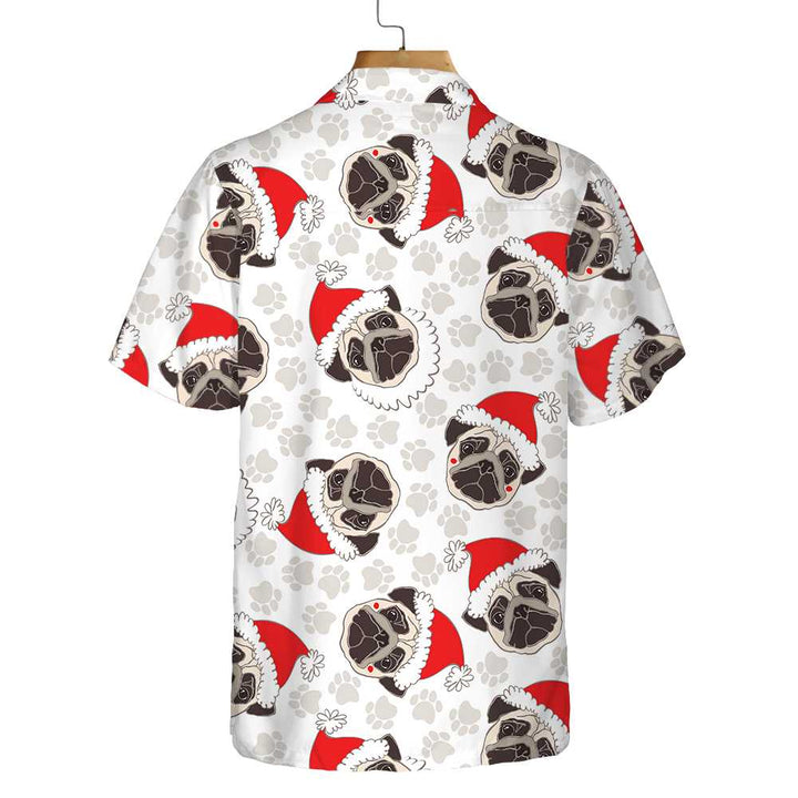 Mirla | Pug Hund I Santa Hatt Hawaii Skjorta Rolig Hund Jul Skjorta Julklapp För Pug Älskare-Eva Jonsson