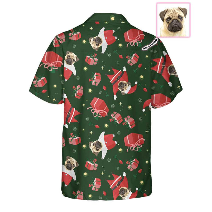 Mirla | Pug Santa Anpassad Hawaii Skjorta Pug Julskjorta För Män & Kvinna Personlig Julklappidé-Eva Jonsson