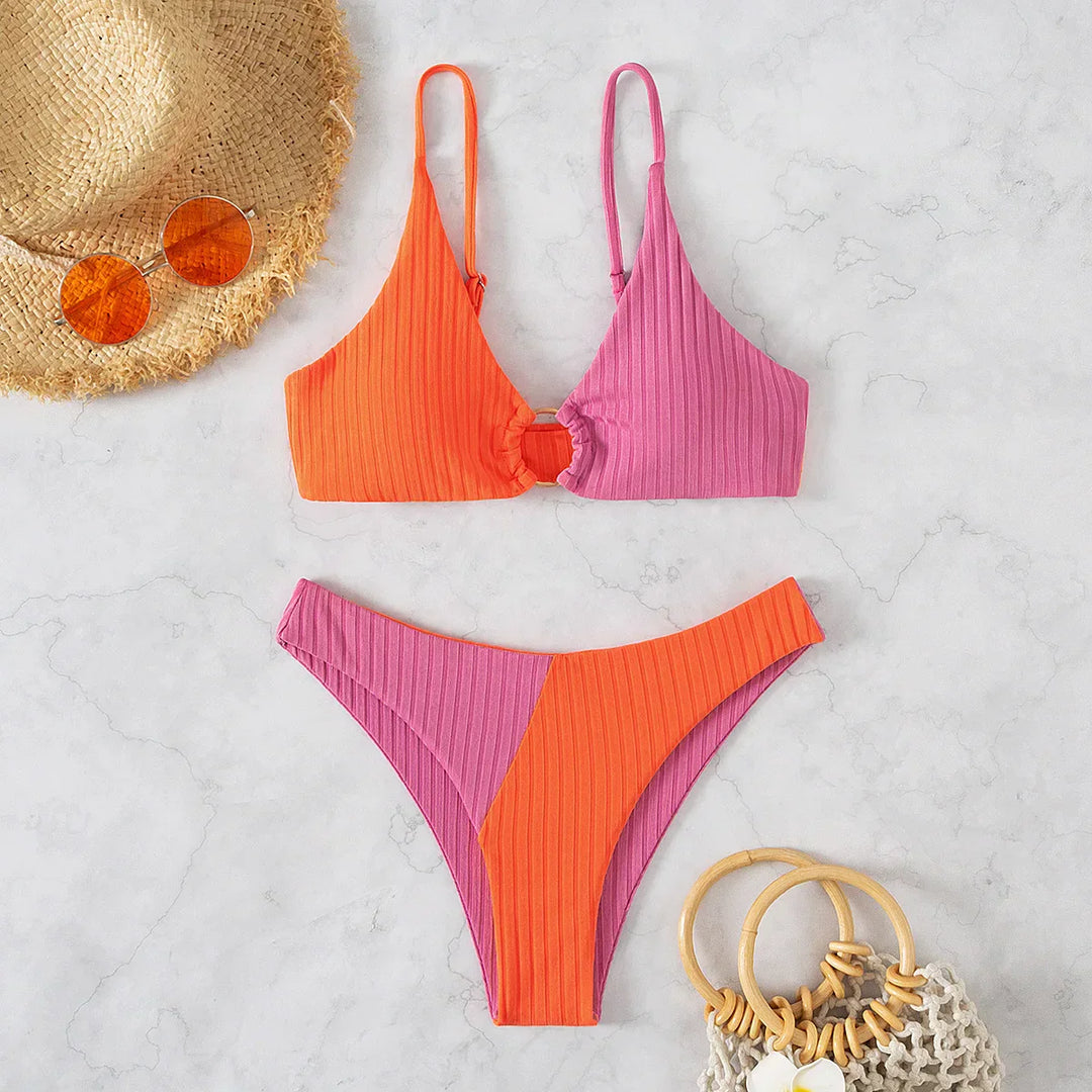 Mirla | Push-Up-Bikini-Set med Hög Midja för Damer-Eva Jonsson