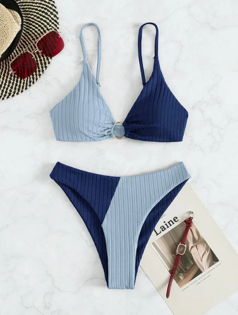 Mirla | Push-Up-Bikini-Set med Hög Midja för Damer-Eva Jonsson