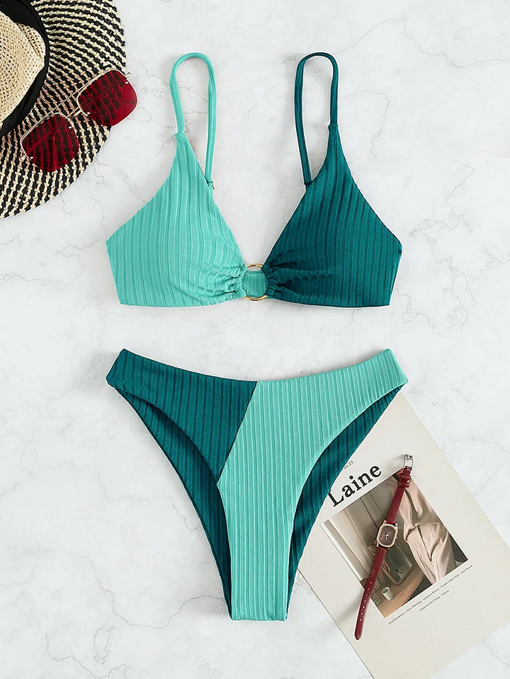 Mirla | Push-Up-Bikini-Set med Hög Midja för Damer-Eva Jonsson