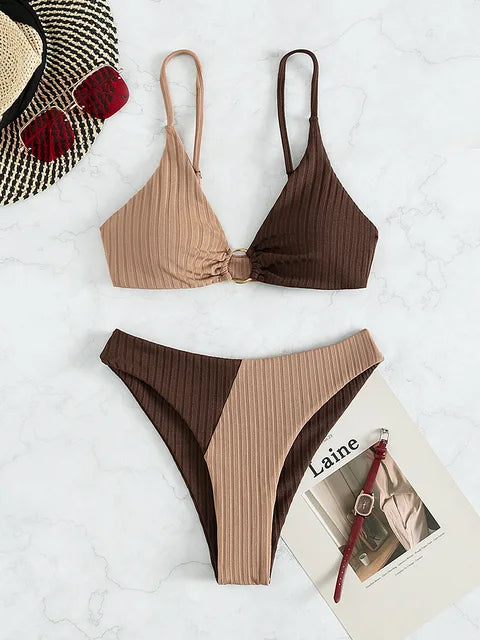 Mirla | Push-Up-Bikini-Set med Hög Midja för Damer-Eva Jonsson