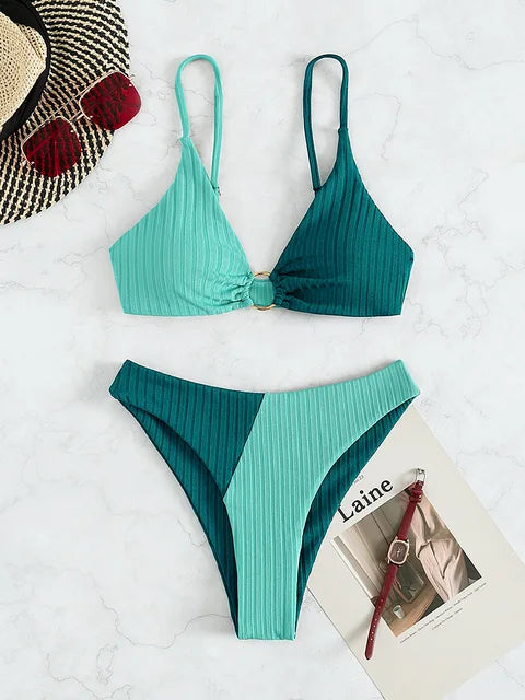 Mirla | Push-Up-Bikini-Set med Hög Midja för Damer-Eva Jonsson
