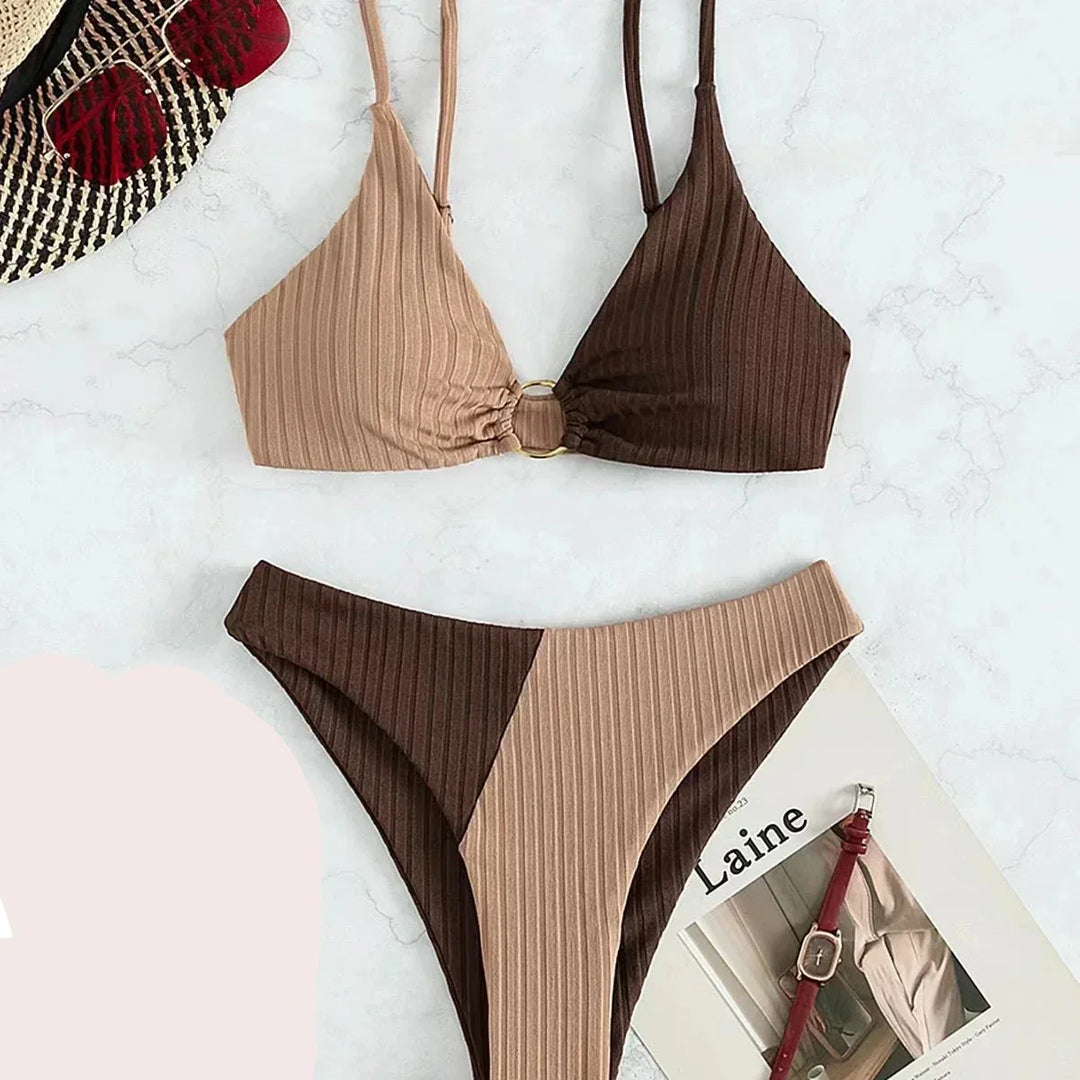 Mirla | Push-Up-Bikini-Set med Hög Midja för Damer-Eva Jonsson