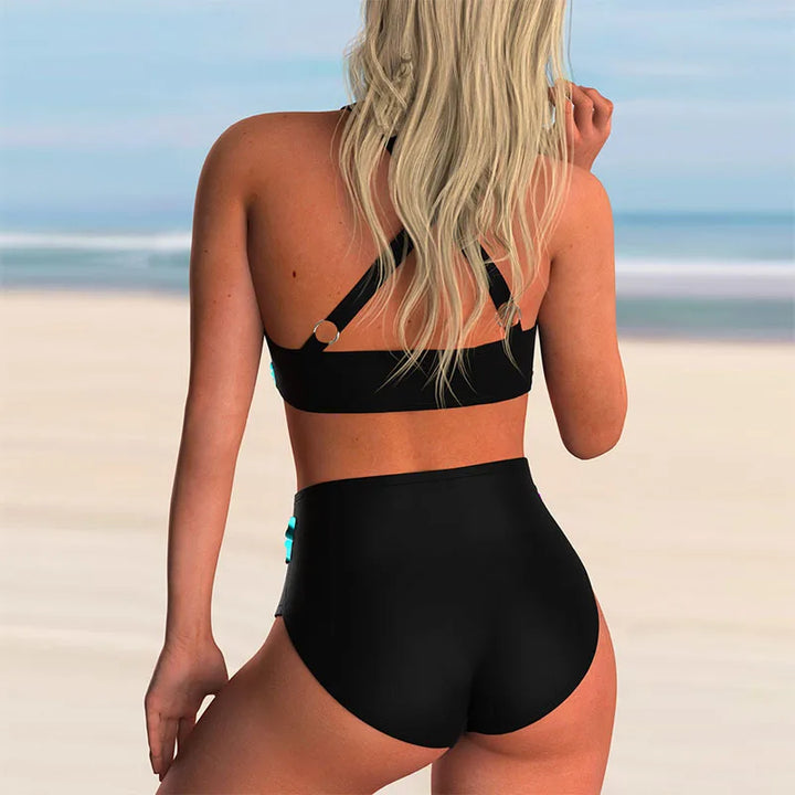 Mirla | Push Up Halter Bikinisats med Hög Midja för Damer-Eva Jonsson