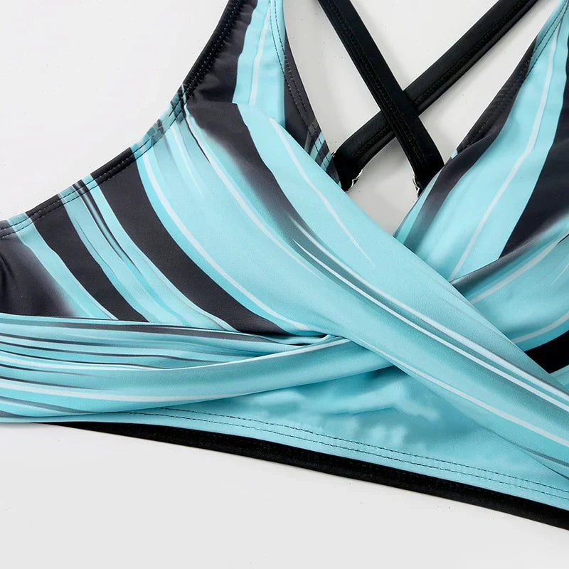 Mirla | Push Up Halter Bikinisats med Hög Midja för Damer-Eva Jonsson