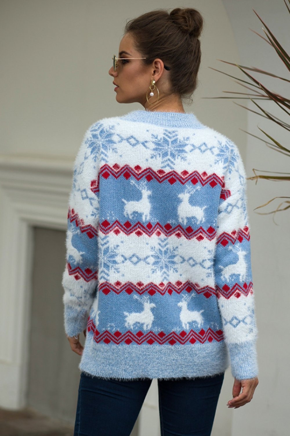 Mirla | Randig Jul Snö Vilt Pullover-Eva Jonsson