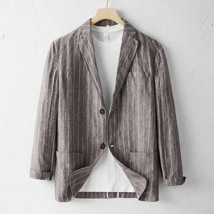 Mirla | Randig Linneblazer-Eva Jonsson