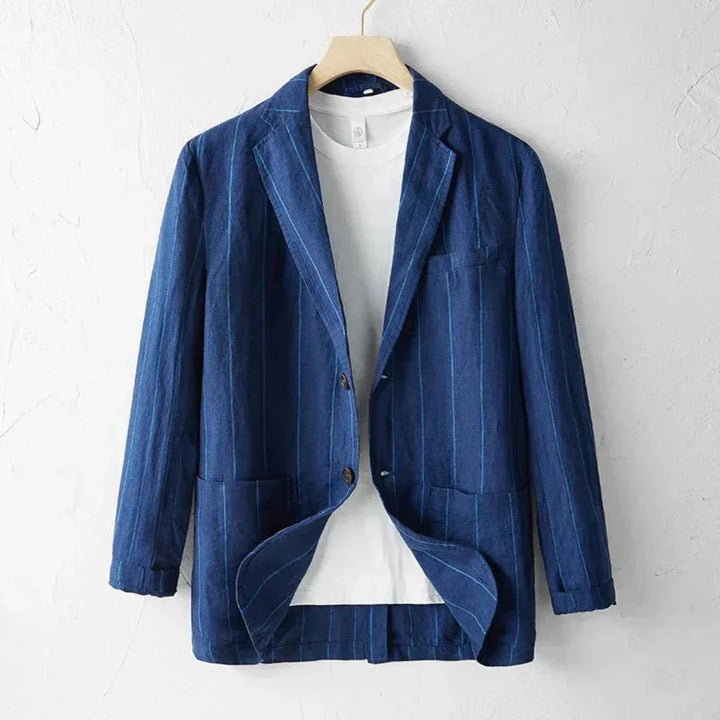Mirla | Randig Linneblazer-Eva Jonsson