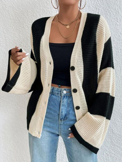 Mirla | Randig knap cardigan-Eva Jonsson