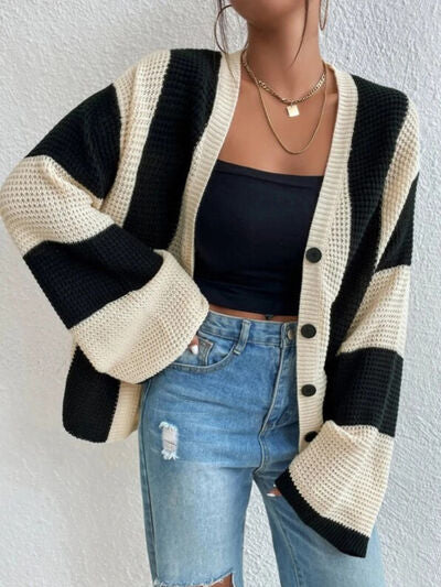 Mirla | Randig knap cardigan-Eva Jonsson