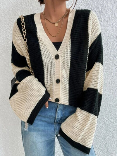 Mirla | Randig knap cardigan-Eva Jonsson