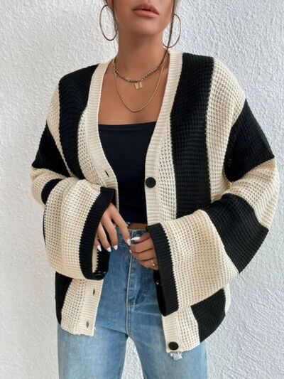Mirla | Randig knap cardigan-Eva Jonsson
