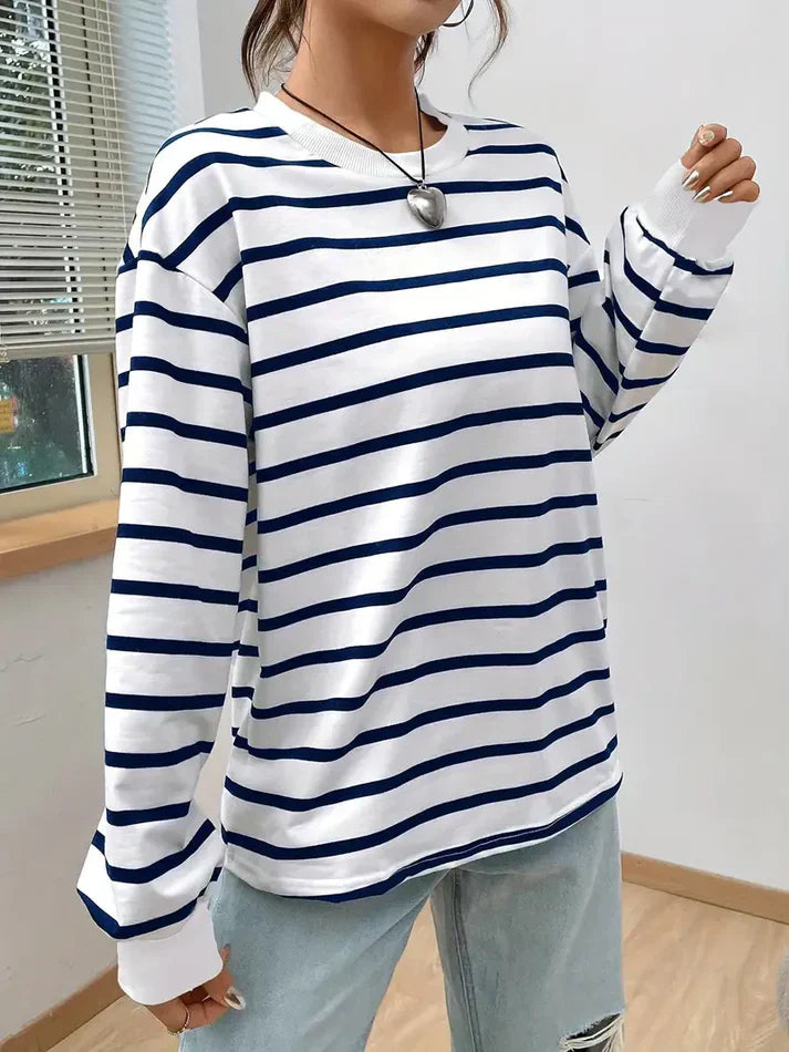 Mirla | Randig sweatshirt för damer-Eva Jonsson
