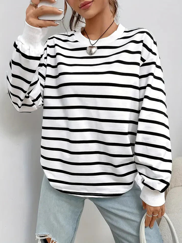 Mirla | Randig sweatshirt för damer-Eva Jonsson
