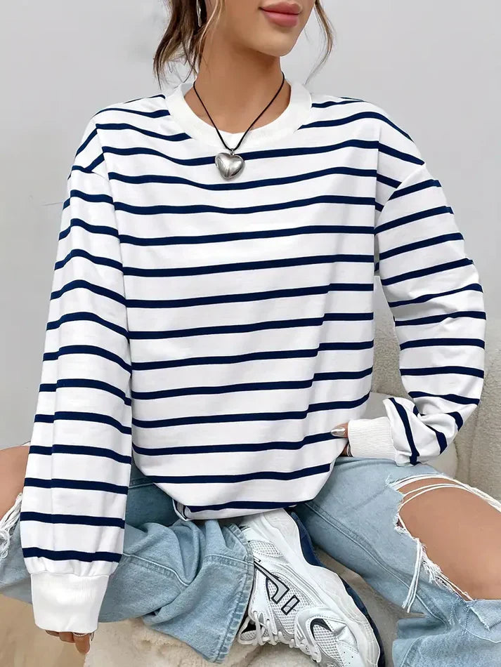 Mirla | Randig sweatshirt för damer-Eva Jonsson