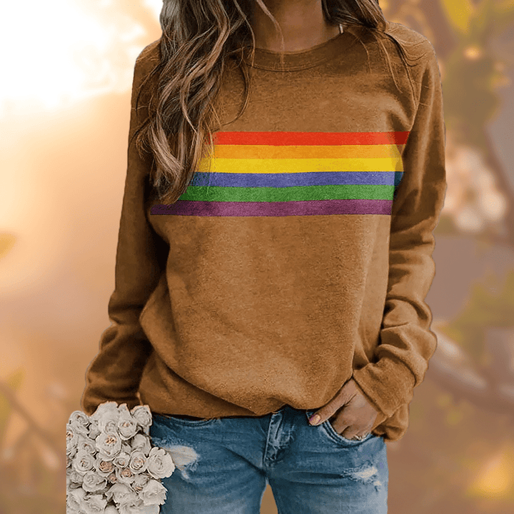 Mirla | Regnbågsrandig Sweatshirt-Eva Jonsson