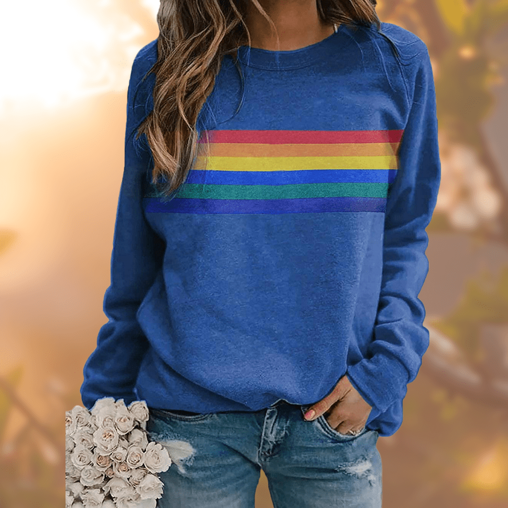 Mirla | Regnbågsrandig Sweatshirt-Eva Jonsson