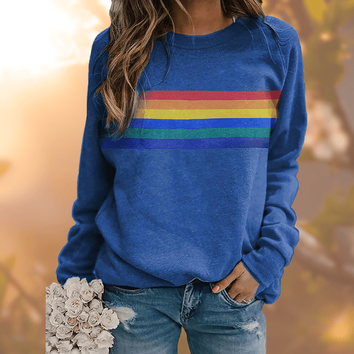 Mirla | Regnbågsrandig Sweatshirt-Eva Jonsson