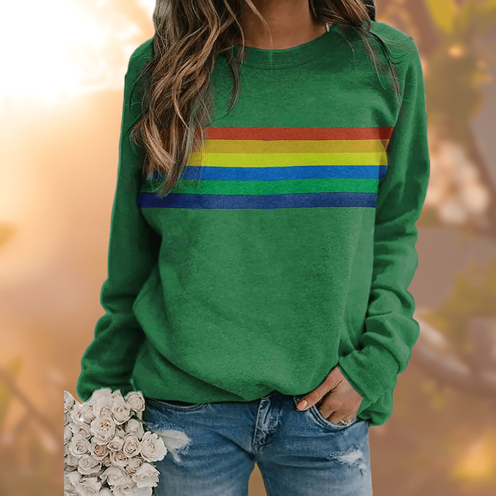 Mirla | Regnbågsrandig Sweatshirt-Eva Jonsson
