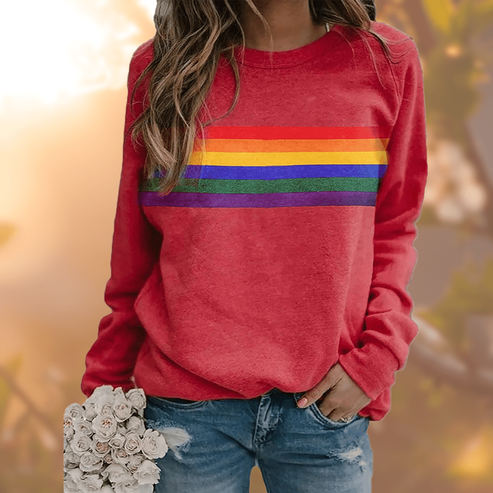 Mirla | Regnbågsrandig Sweatshirt-Eva Jonsson