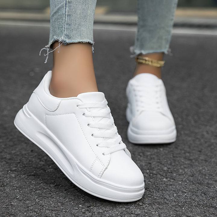 Mirla | Rena vita lädersneakers för damer, Vit-Eva Jonsson